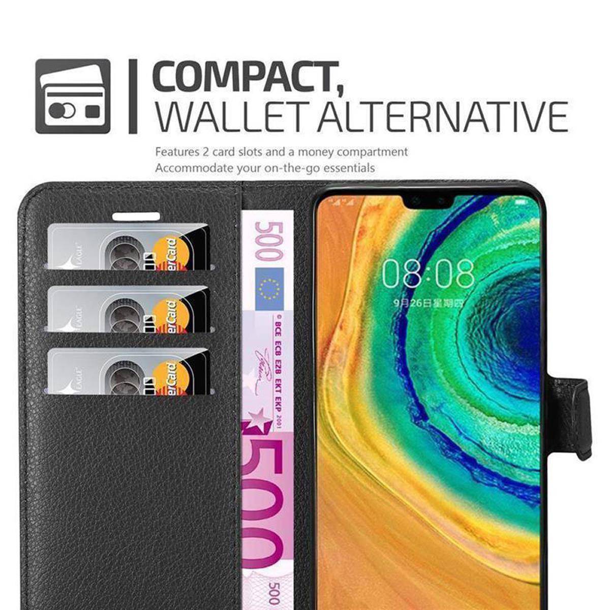 Cadorabo Hülle für Huawei MATE 30 Schutz Hülle in Schwarz Handyhülle Etui Case Cover Magnetverschluss