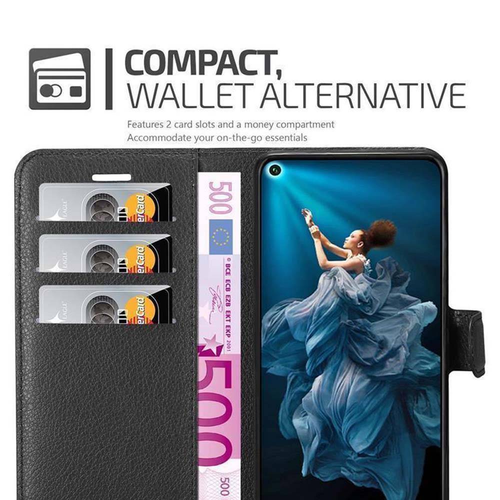 Cadorabo Hülle für Honor 20 / 20S / Huawei NOVA 5T Schutz Hülle in Schwarz Handyhülle Etui Case Cover Magnetverschluss