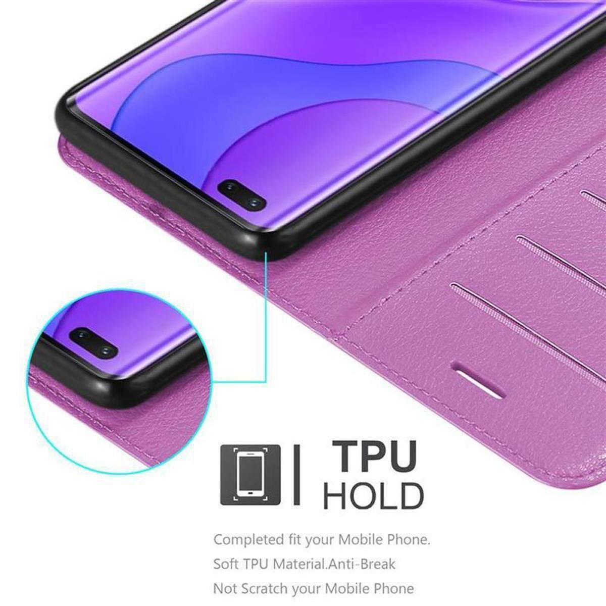 Cadorabo Hülle für Huawei NOVA 7 PRO 5G Schutz Hülle in Lila Handyhülle Etui Case Cover Magnetverschluss
