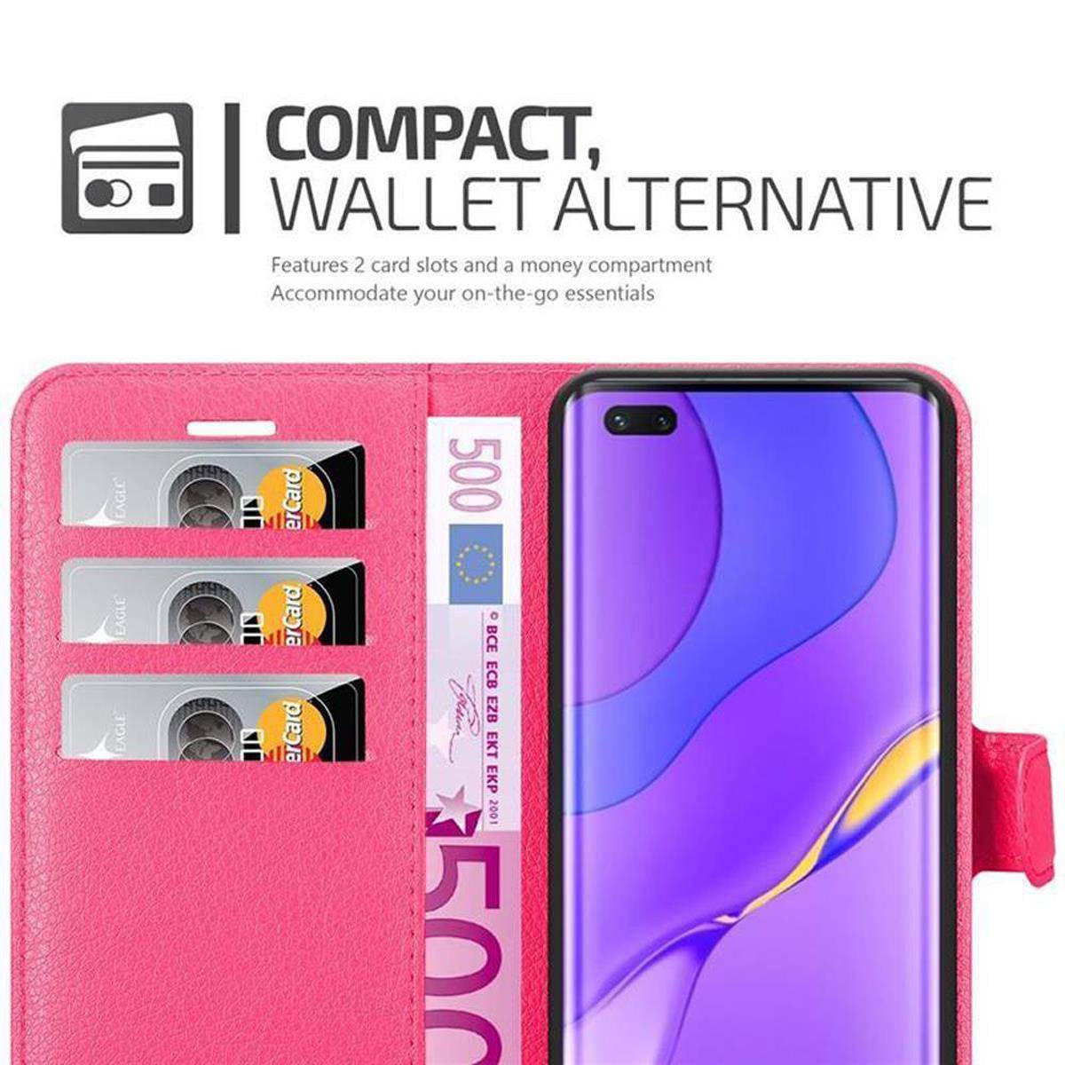 Cadorabo Hülle für Huawei NOVA 7 PRO 5G Schutz Hülle in Pink Handyhülle Etui Case Cover Magnetverschluss