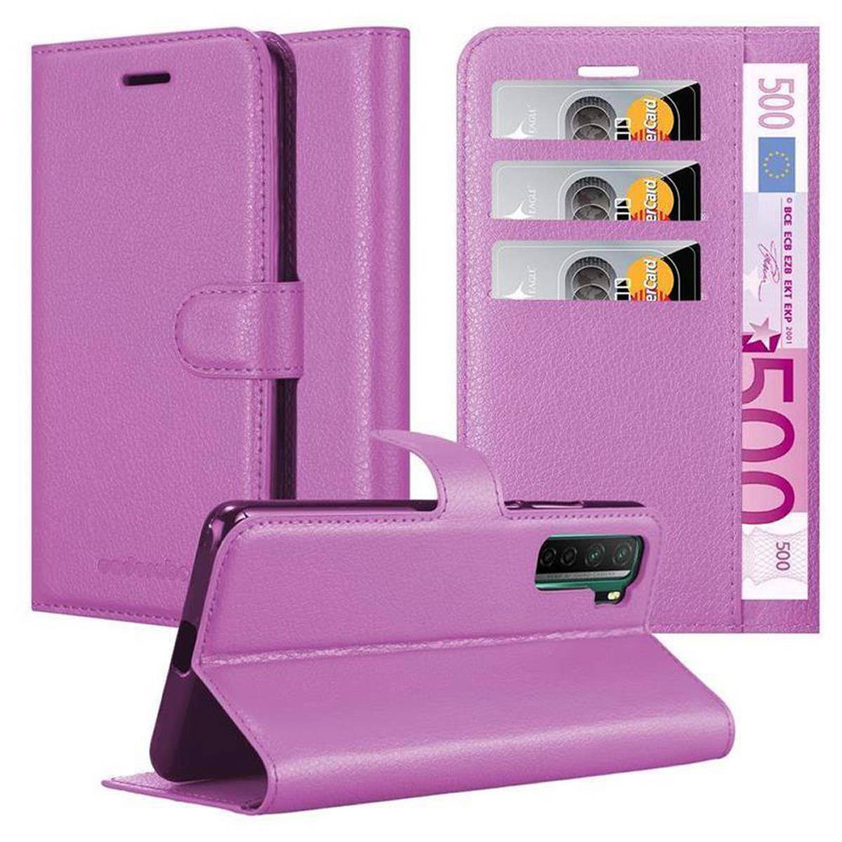 Cadorabo Hülle für Huawei NOVA 7 SE Schutz Hülle in Lila Handyhülle Etui Case Cover Magnetverschluss