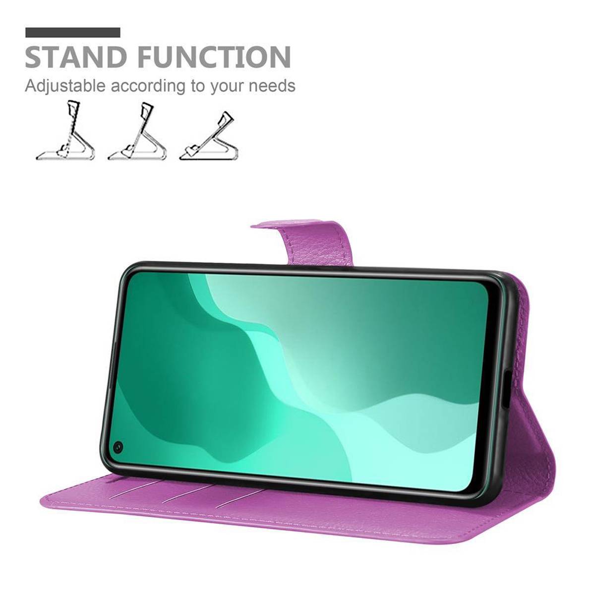 Cadorabo Hülle für Huawei NOVA 7 SE Schutz Hülle in Lila Handyhülle Etui Case Cover Magnetverschluss