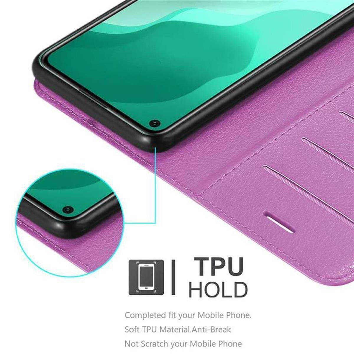 Cadorabo Hülle für Huawei NOVA 7 SE Schutz Hülle in Lila Handyhülle Etui Case Cover Magnetverschluss