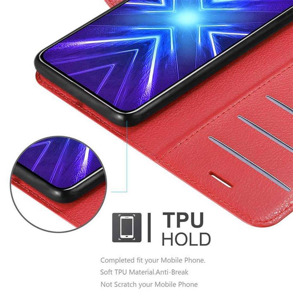 Cadorabo Hülle für Honor 9X Schutz Hülle in Rot Handyhülle Etui Case Cover Magnetverschluss