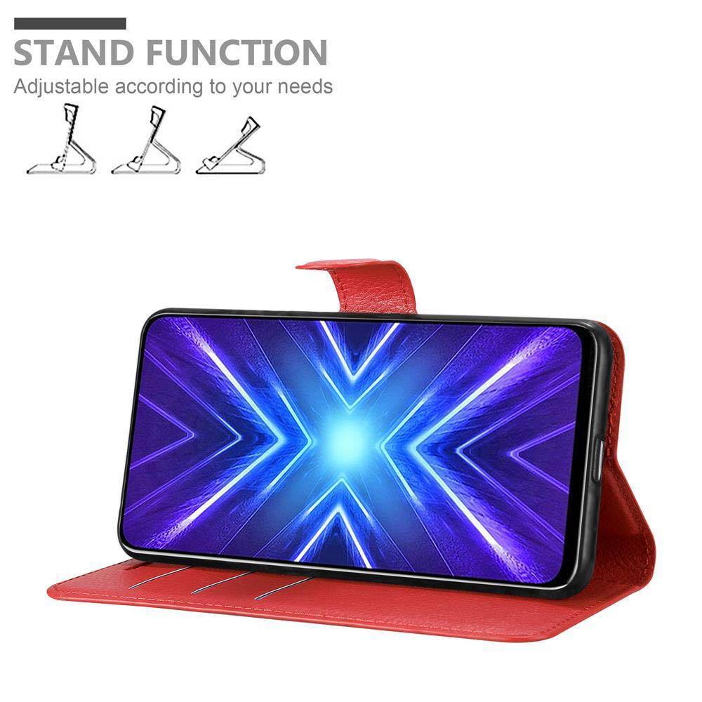 Cadorabo Hülle für Honor 9X Schutz Hülle in Rot Handyhülle Etui Case Cover Magnetverschluss