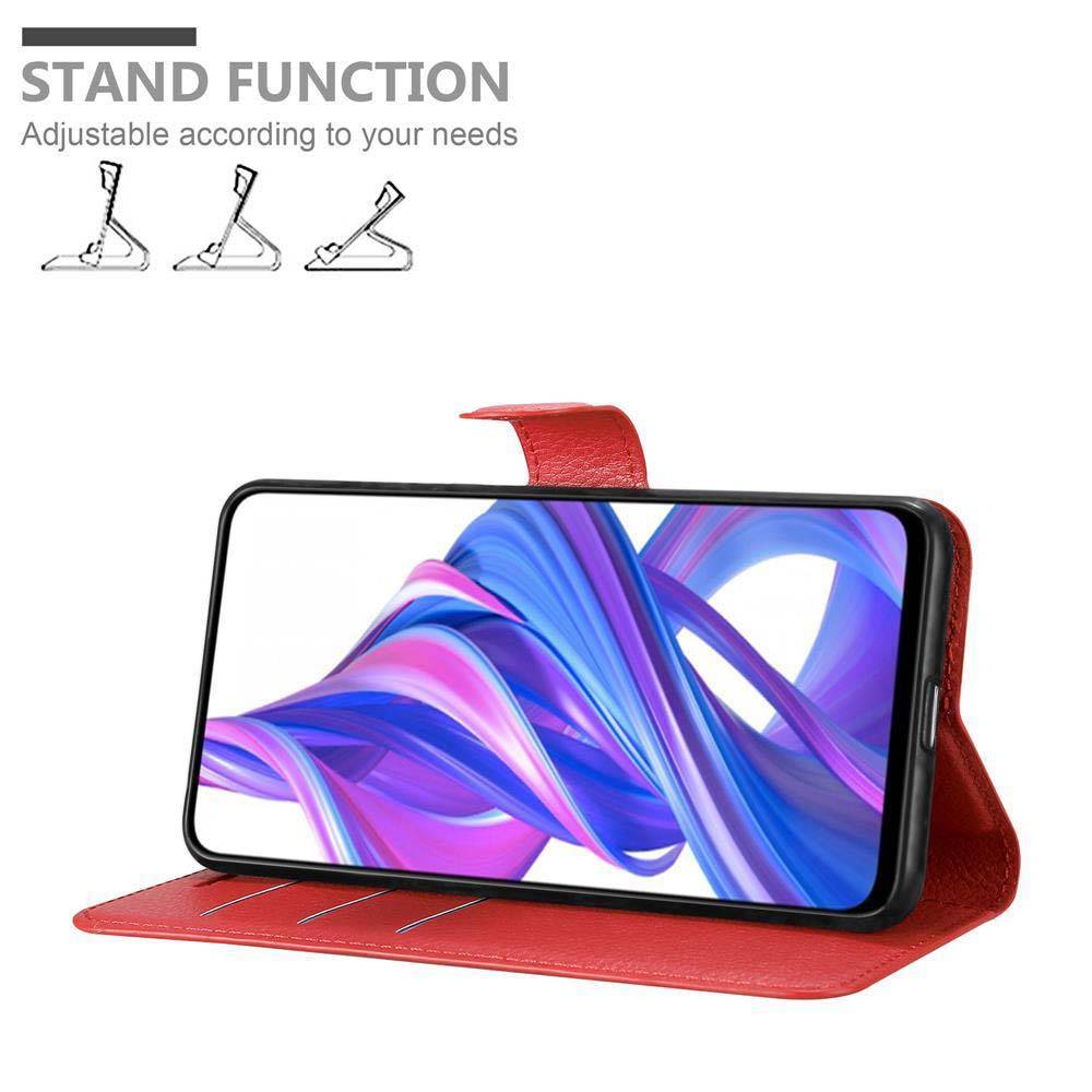 Cadorabo Hülle für Honor 9X PRO Schutz Hülle in Rot Handyhülle Etui Case Cover Magnetverschluss