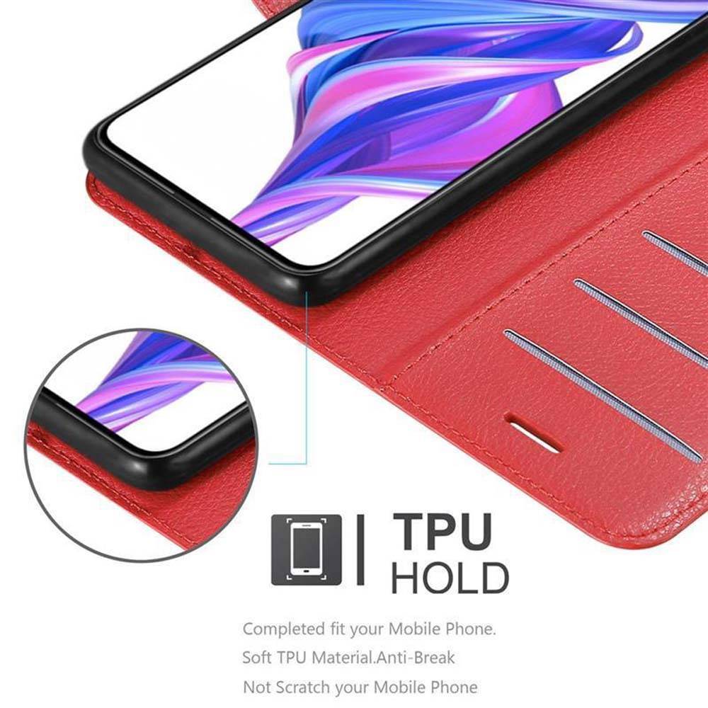 Cadorabo Hülle für Honor 9X PRO Schutz Hülle in Rot Handyhülle Etui Case Cover Magnetverschluss