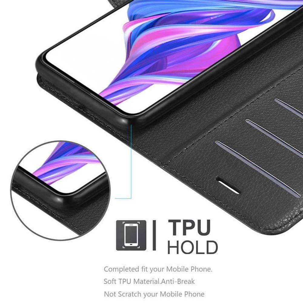 Cadorabo Hülle für Honor 9X PRO Schutz Hülle in Schwarz Handyhülle Etui Case Cover Magnetverschluss