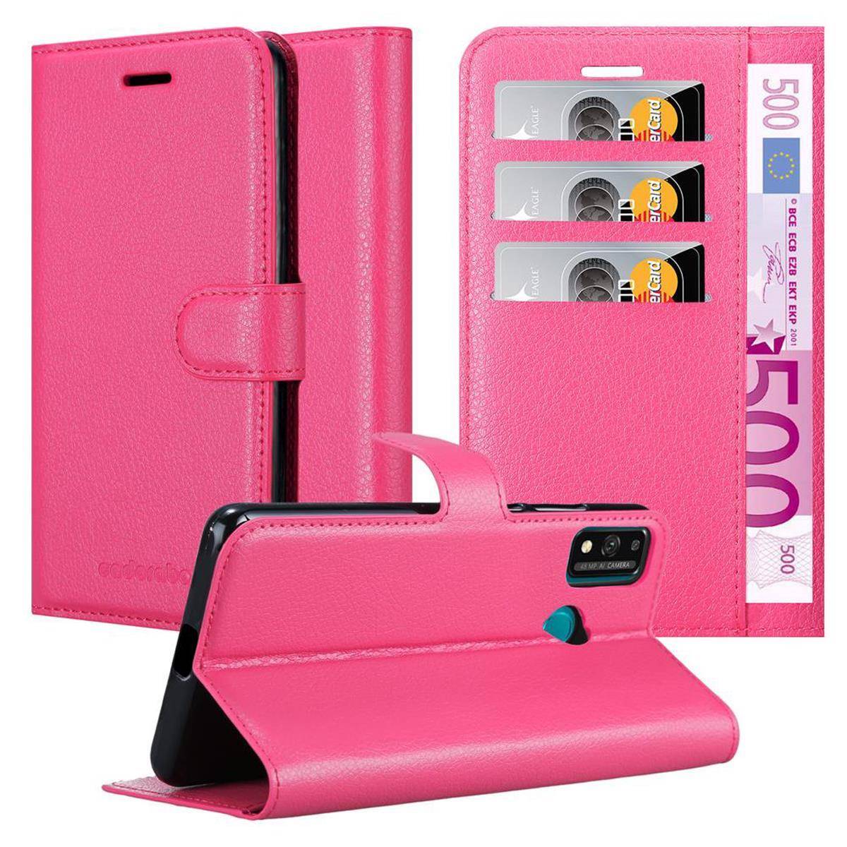 Cadorabo Hülle für Honor 9X LITE Schutz Hülle in Pink Handyhülle Etui Case Cover Magnetverschluss