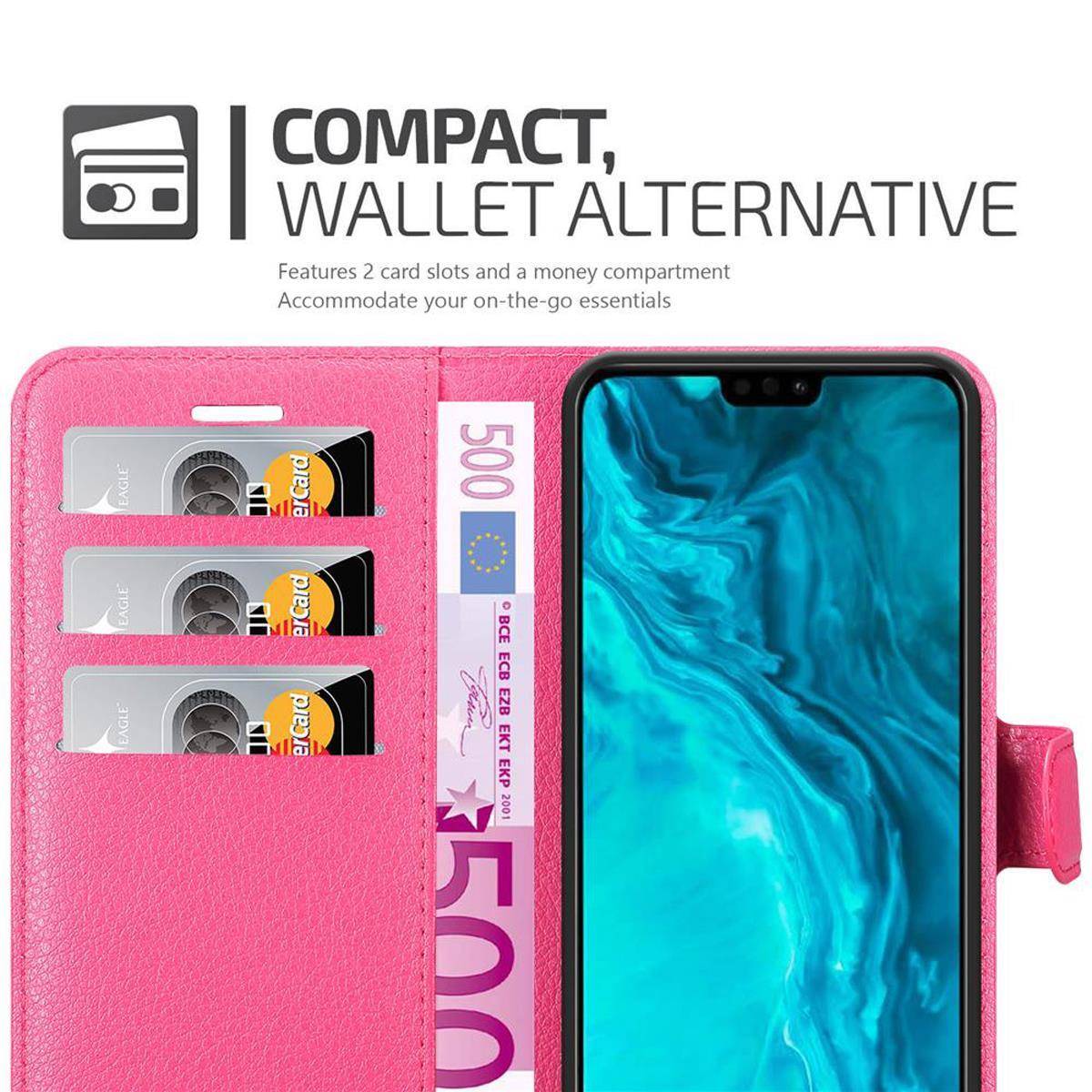 Cadorabo Hülle für Honor 9X LITE Schutz Hülle in Pink Handyhülle Etui Case Cover Magnetverschluss