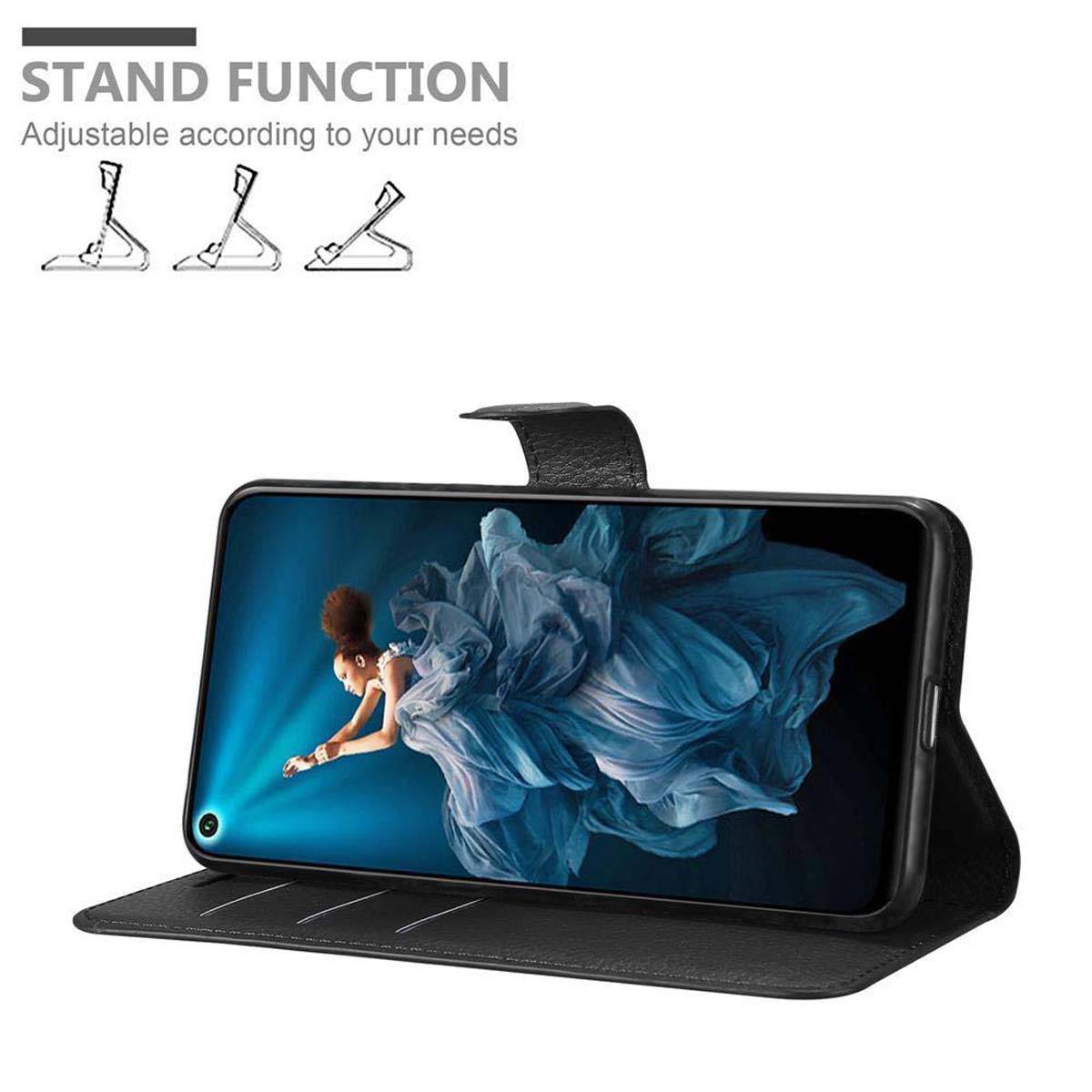 Cadorabo Hülle für Honor 20 / 20S / Huawei NOVA 5T Schutz Hülle in Schwarz Handyhülle Etui Case Cover Magnetverschluss