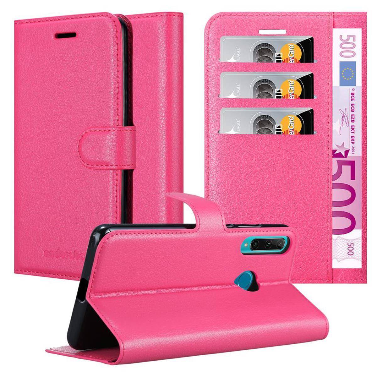 Cadorabo Hülle für Honor 20e Schutz Hülle in Pink Handyhülle Etui Case Cover Magnetverschluss