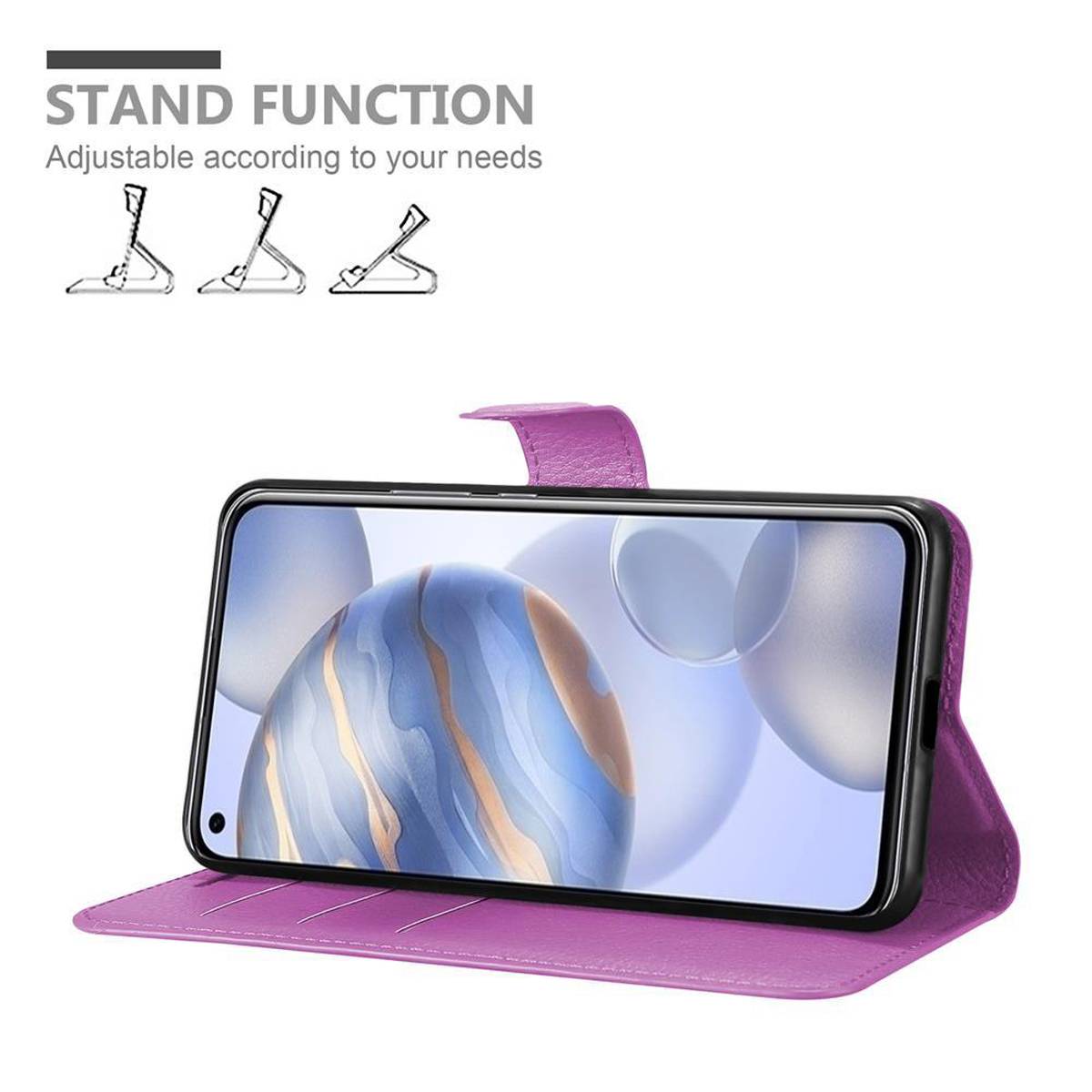 Cadorabo Hülle für Honor 30 Schutz Hülle in Lila Handyhülle Etui Case Cover Magnetverschluss