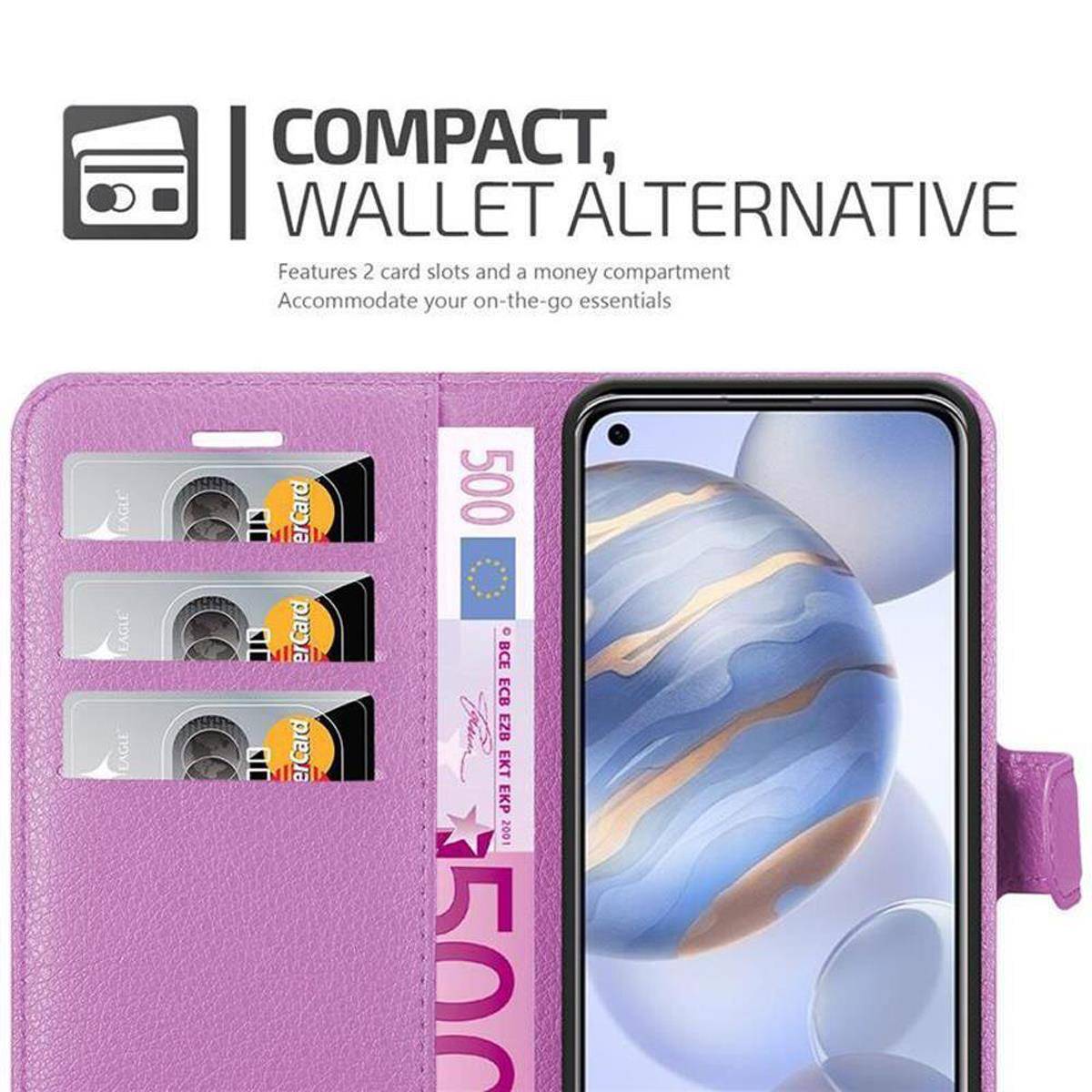 Cadorabo Hülle für Honor 30 Schutz Hülle in Lila Handyhülle Etui Case Cover Magnetverschluss