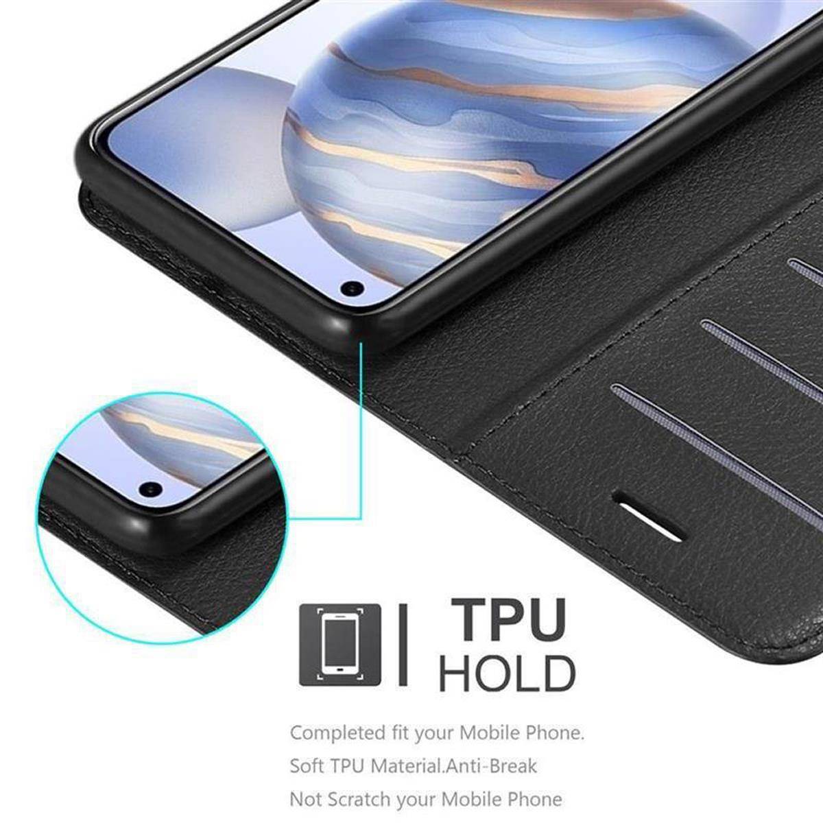 Cadorabo Hülle für Honor 30 Schutz Hülle in Schwarz Handyhülle Etui Case Cover Magnetverschluss