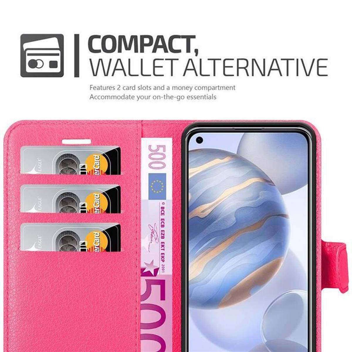 Cadorabo Hülle für Honor 30 Schutz Hülle in Pink Handyhülle Etui Case Cover Magnetverschluss