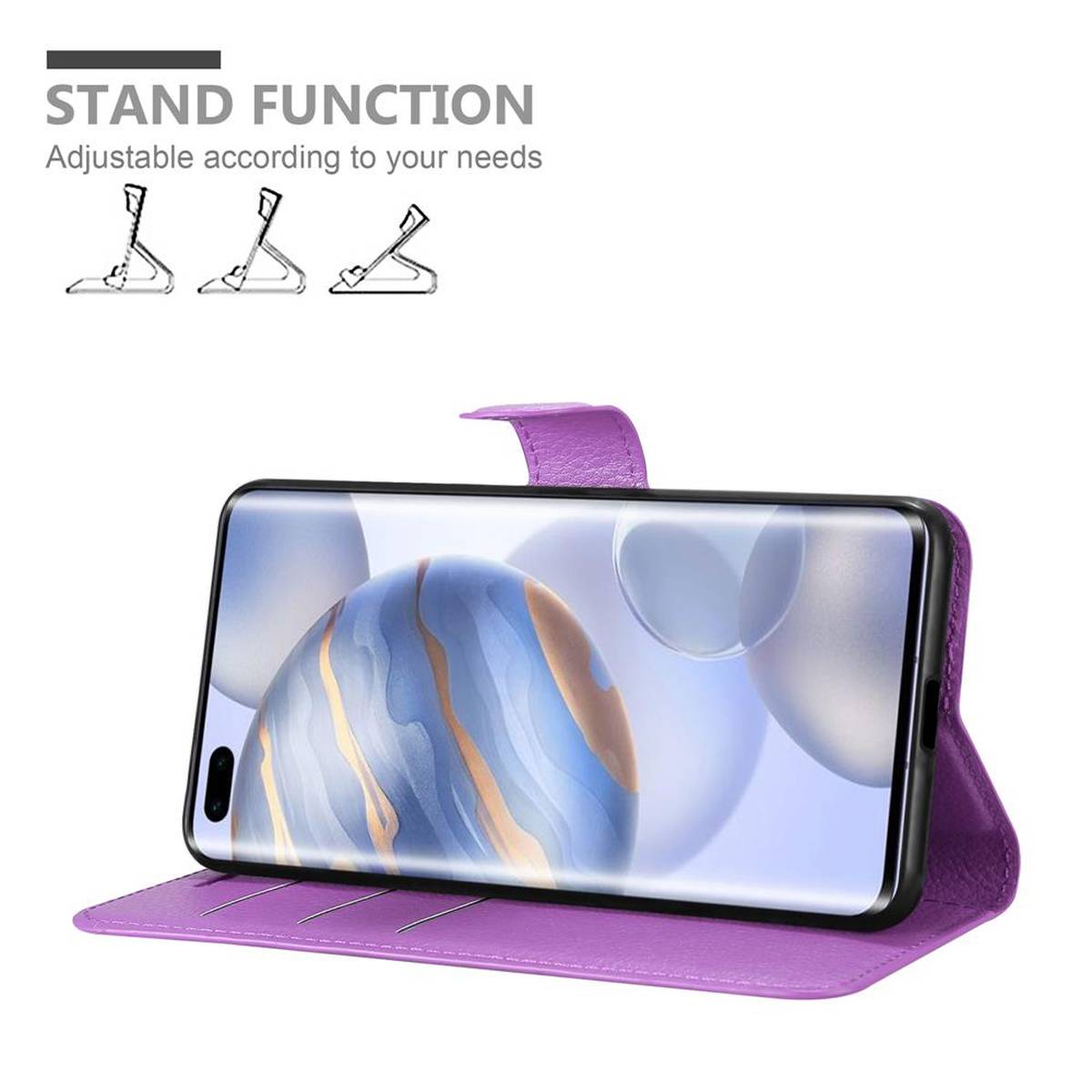 Cadorabo Hülle für Honor 30 PRO Schutz Hülle in Lila Handyhülle Etui Case Cover Magnetverschluss