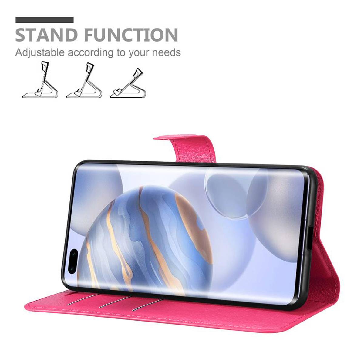 Cadorabo Hülle für Honor 30 PRO Schutz Hülle in Pink Handyhülle Etui Case Cover Magnetverschluss