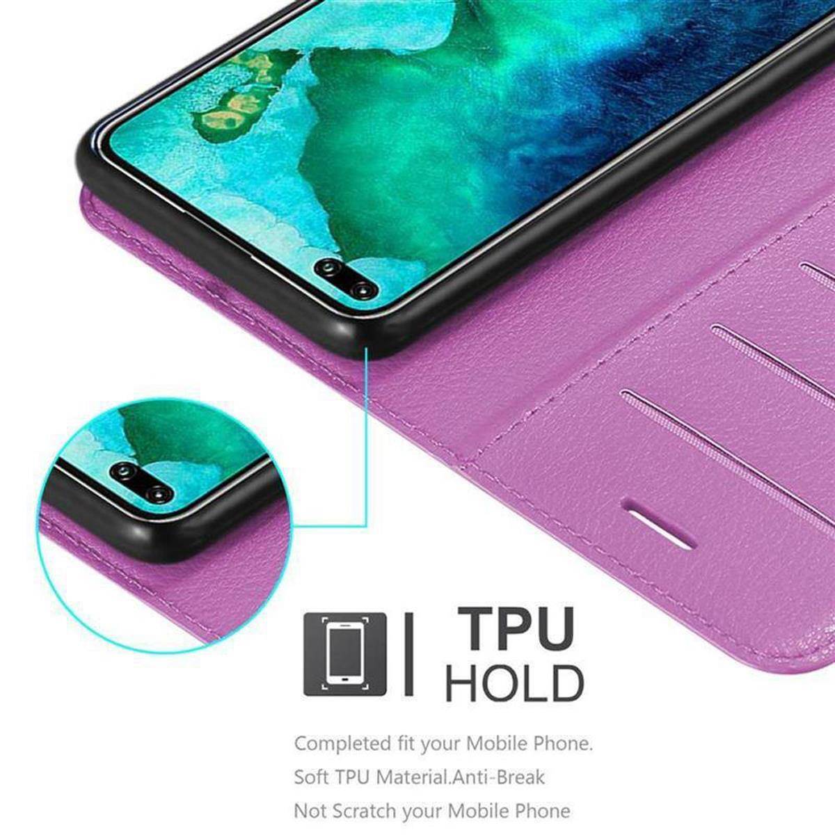 Cadorabo Hülle für Honor View 30 PRO Schutz Hülle in Lila Handyhülle Etui Case Cover Magnetverschluss