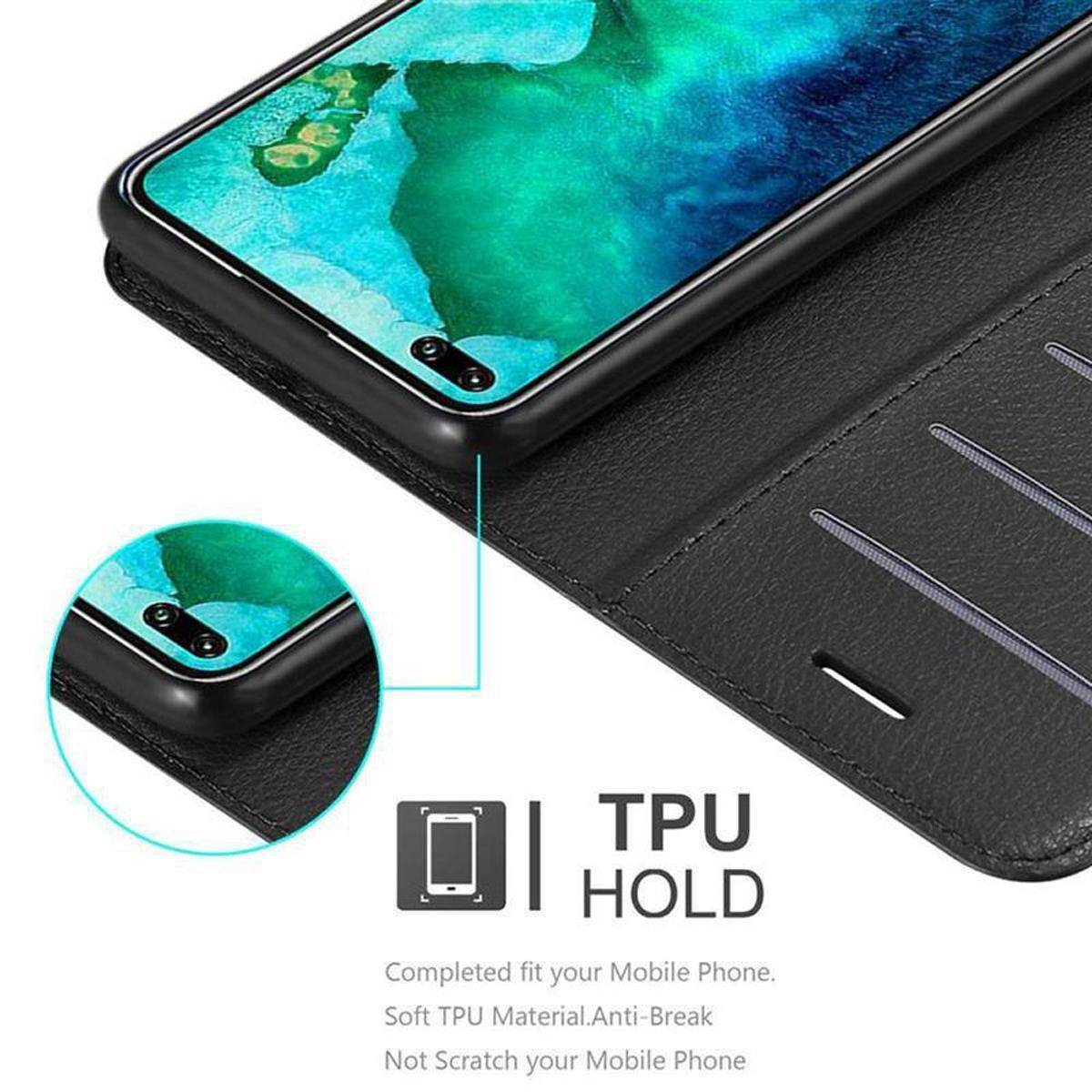 Cadorabo Hülle für Honor View 30 PRO Schutz Hülle in Schwarz Handyhülle Etui Case Cover Magnetverschluss