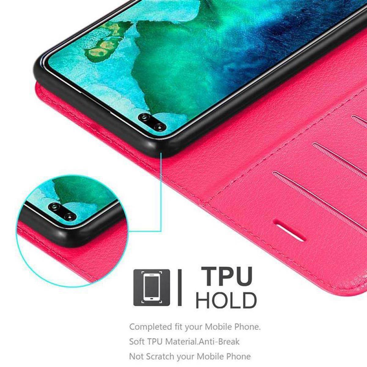 Cadorabo Hülle für Honor View 30 PRO Schutz Hülle in Pink Handyhülle Etui Case Cover Magnetverschluss