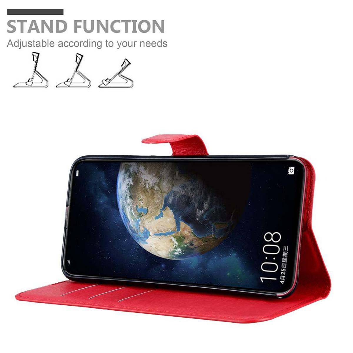 Cadorabo Hülle für Honor MAGIC 2 Schutz Hülle in Rot Handyhülle Etui Case Cover Magnetverschluss