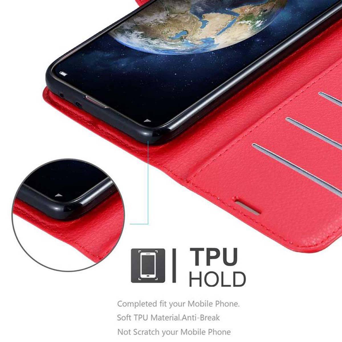 Cadorabo Hülle für Honor MAGIC 2 Schutz Hülle in Rot Handyhülle Etui Case Cover Magnetverschluss