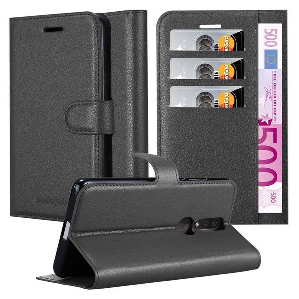Cadorabo Hülle für Nokia 4.2 Schutz Hülle in Schwarz Handyhülle Etui Case Cover Magnetverschluss