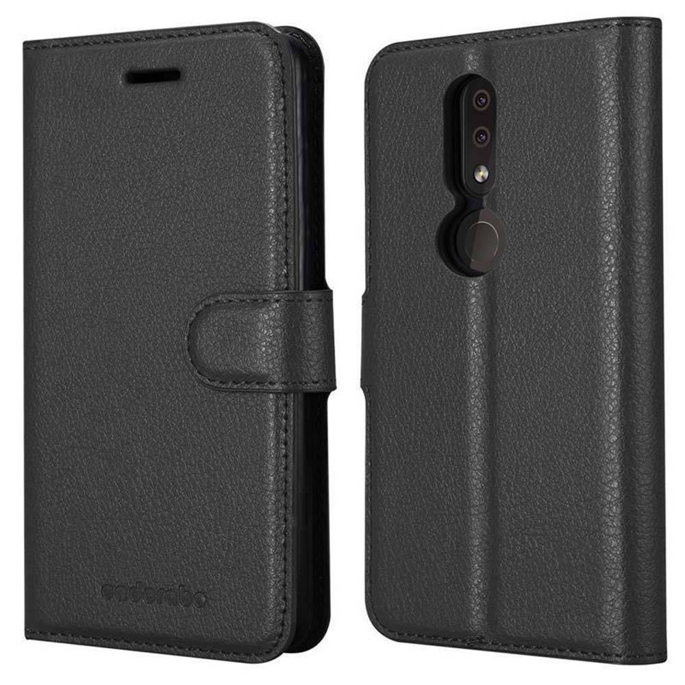 Cadorabo Hülle für Nokia 4.2 Schutz Hülle in Schwarz Handyhülle Etui Case Cover Magnetverschluss
