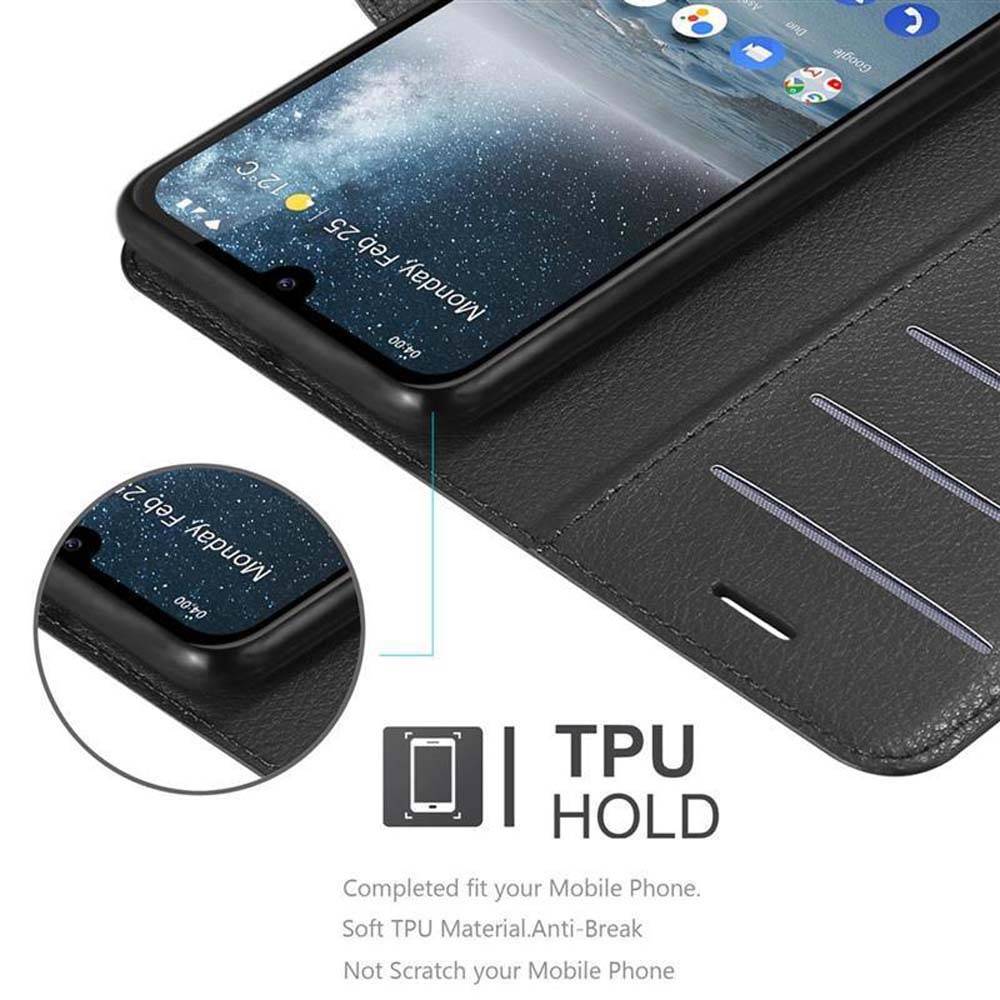 Cadorabo Hülle für Nokia 4.2 Schutz Hülle in Schwarz Handyhülle Etui Case Cover Magnetverschluss