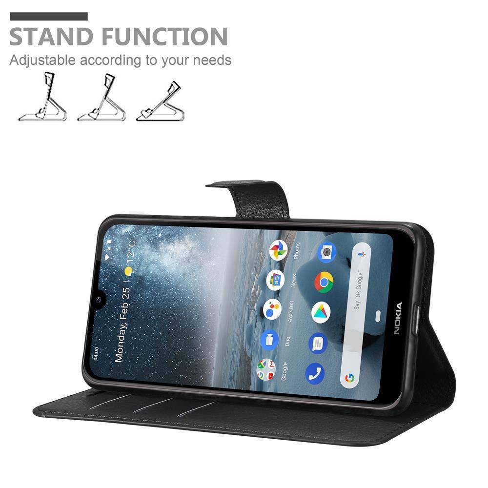 Cadorabo Hülle für Nokia 4.2 Schutz Hülle in Schwarz Handyhülle Etui Case Cover Magnetverschluss