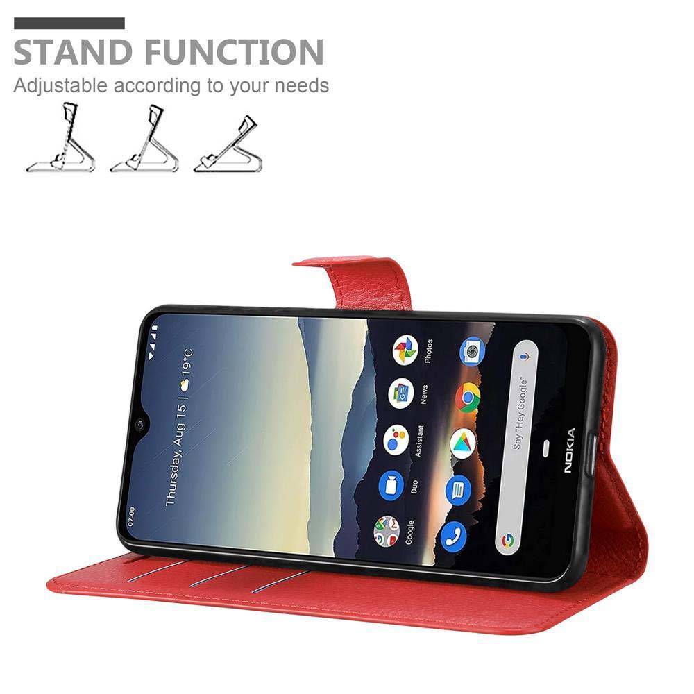 Cadorabo Hülle für Nokia 7.2 Schutz Hülle in Rot Handyhülle Etui Case Cover Magnetverschluss