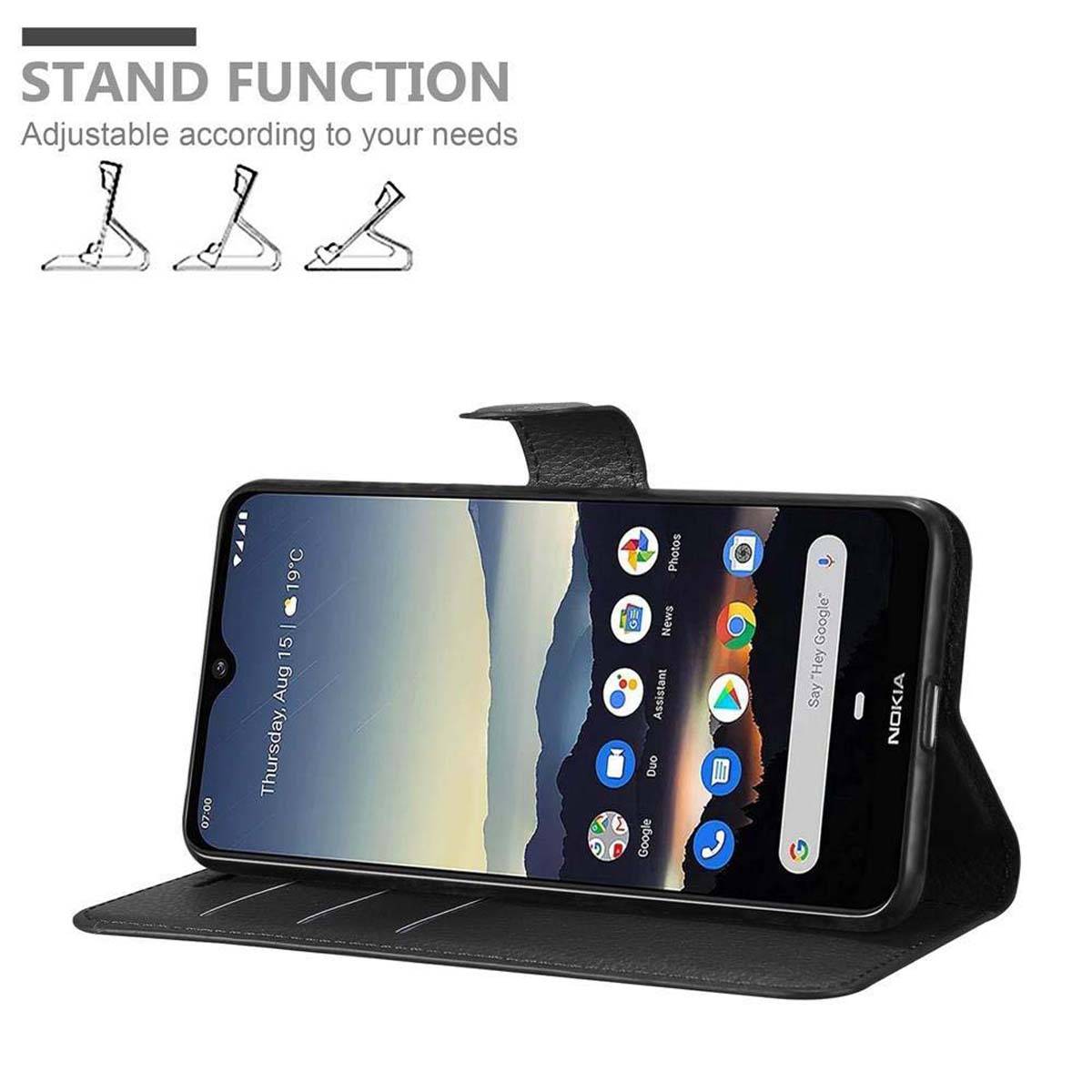 Cadorabo Hülle für Nokia 7.2 Schutz Hülle in Schwarz Handyhülle Etui Case Cover Magnetverschluss