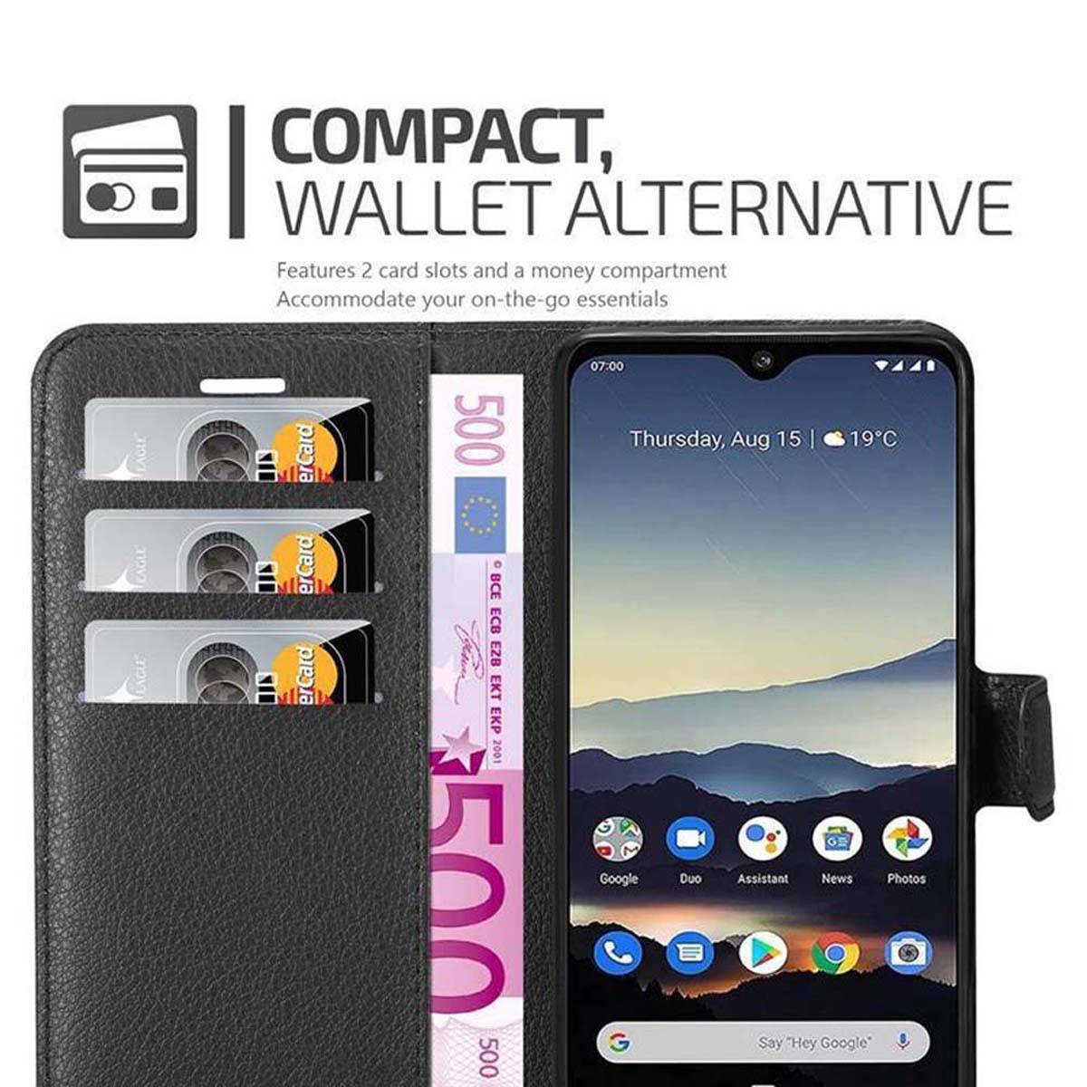 Cadorabo Hülle für Nokia 7.2 Schutz Hülle in Schwarz Handyhülle Etui Case Cover Magnetverschluss