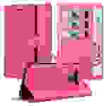 Cadorabo Hülle für LG K41S Schutz Hülle in Pink Handyhülle Etui Case Cover Magnetverschluss