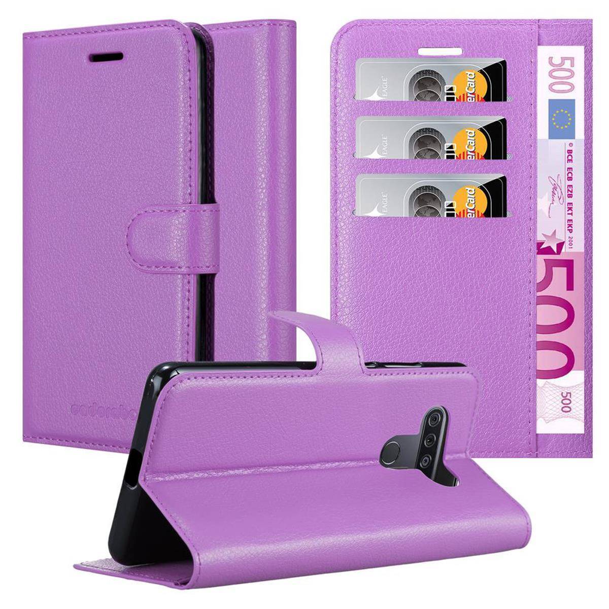 Cadorabo Hülle für LG KQ51 Schutz Hülle in Lila Handyhülle Etui Case Cover Magnetverschluss