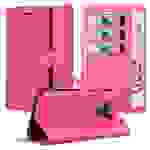 Cadorabo Hülle für LG KQ51 Schutz Hülle in Pink Handyhülle Etui Case Cover Magnetverschluss