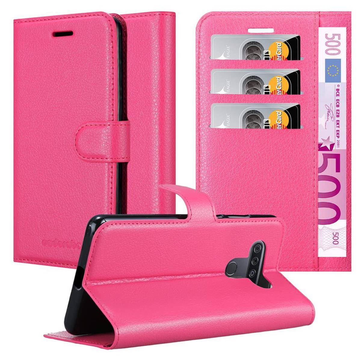 Cadorabo Hülle für LG KQ51 Schutz Hülle in Pink Handyhülle Etui Case Cover Magnetverschluss