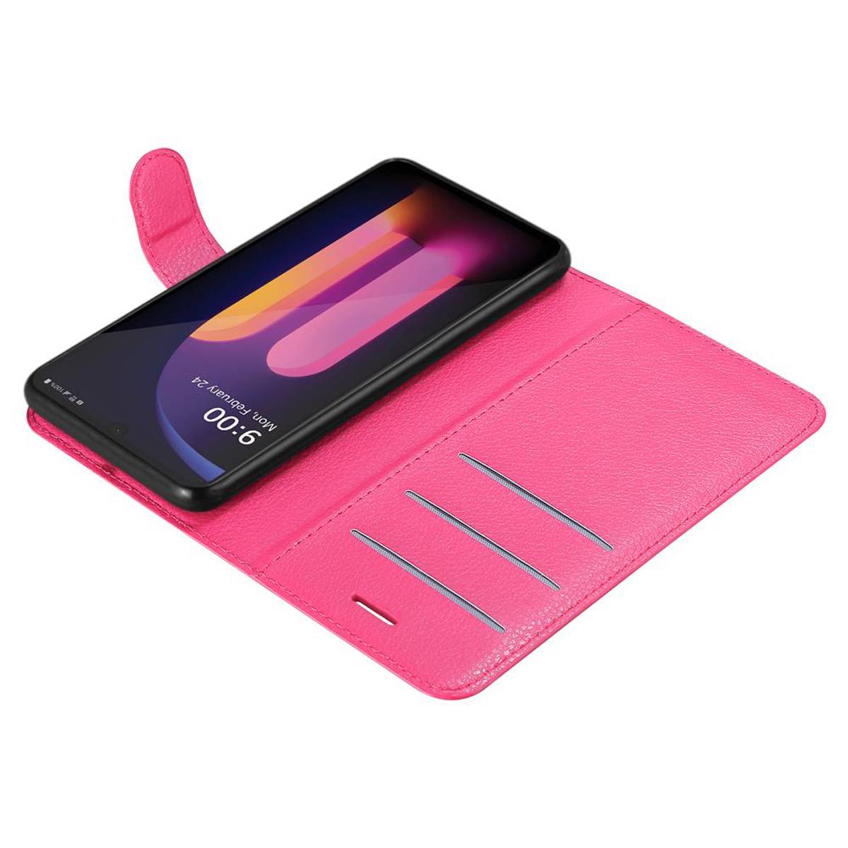 Cadorabo Hülle für LG V60 ThinQ Schutz Hülle in Pink Handyhülle Etui Case Cover Magnetverschluss