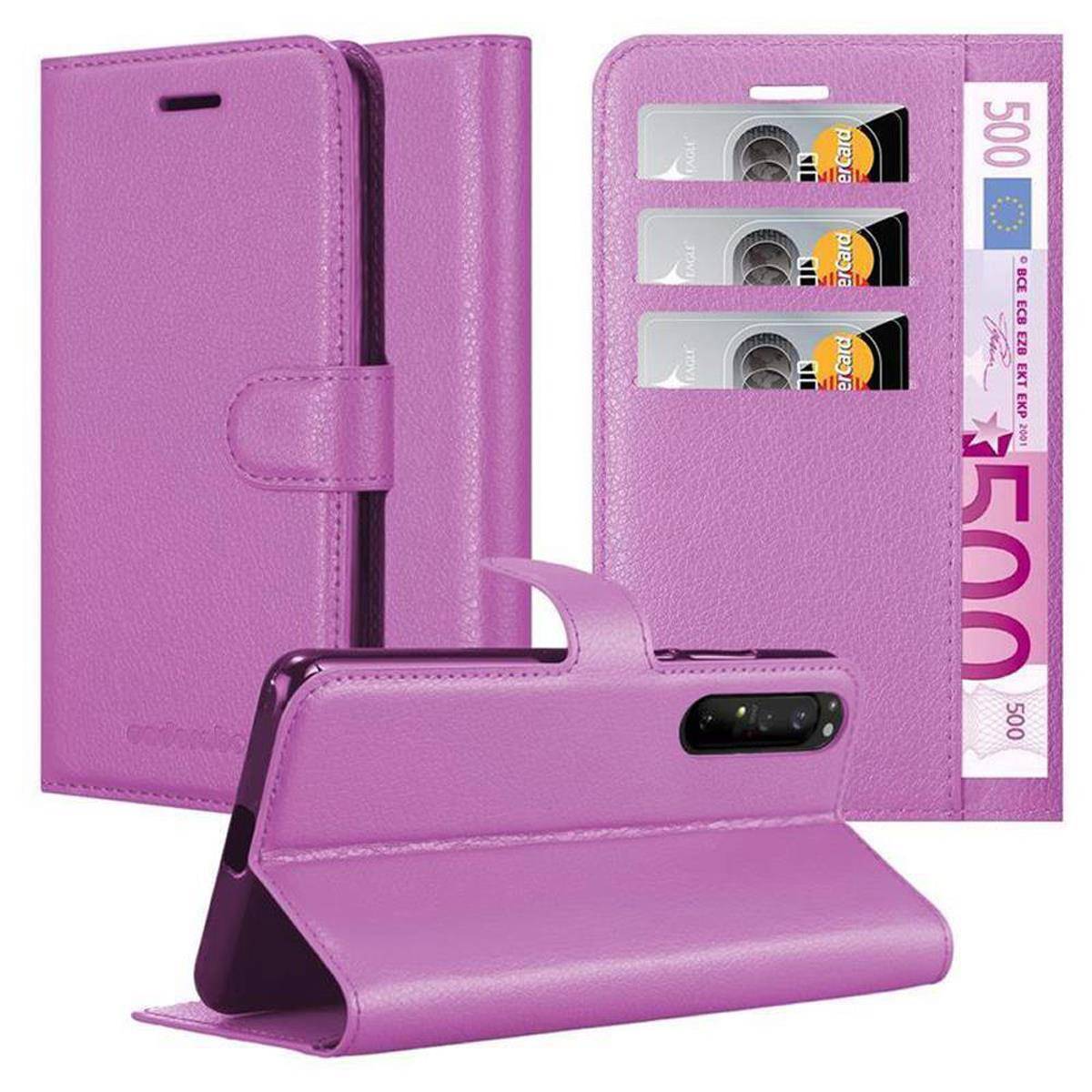 Cadorabo Hülle für Sony Xperia 1 II Schutz Hülle in Lila Handyhülle Etui Case Cover Magnetverschluss