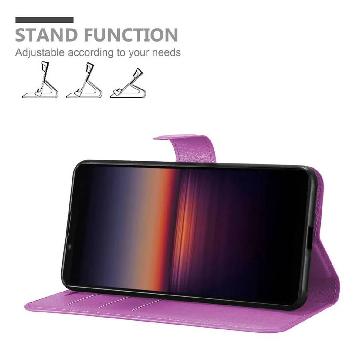 Cadorabo Hülle für Sony Xperia 1 II Schutz Hülle in Lila Handyhülle Etui Case Cover Magnetverschluss