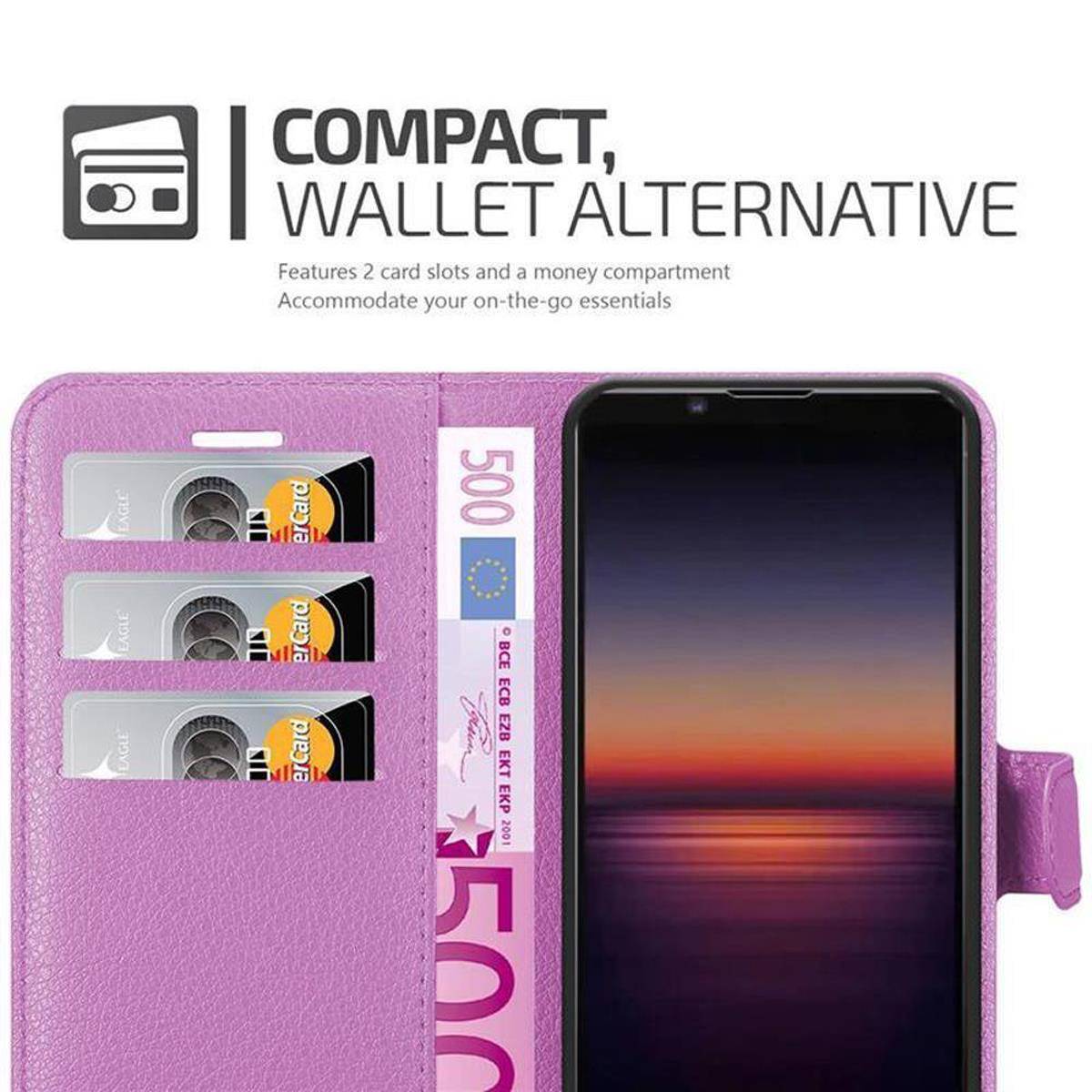 Cadorabo Hülle für Sony Xperia 1 II Schutz Hülle in Lila Handyhülle Etui Case Cover Magnetverschluss