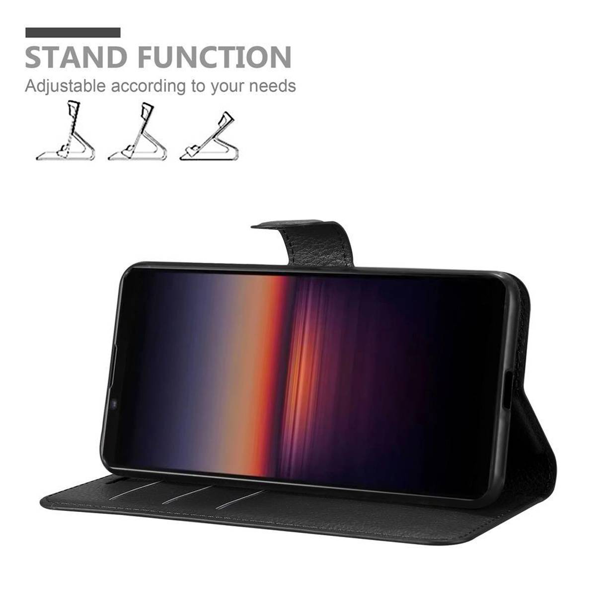 Cadorabo Hülle für Sony Xperia 1 II Schutz Hülle in Schwarz Handyhülle Etui Case Cover Magnetverschluss