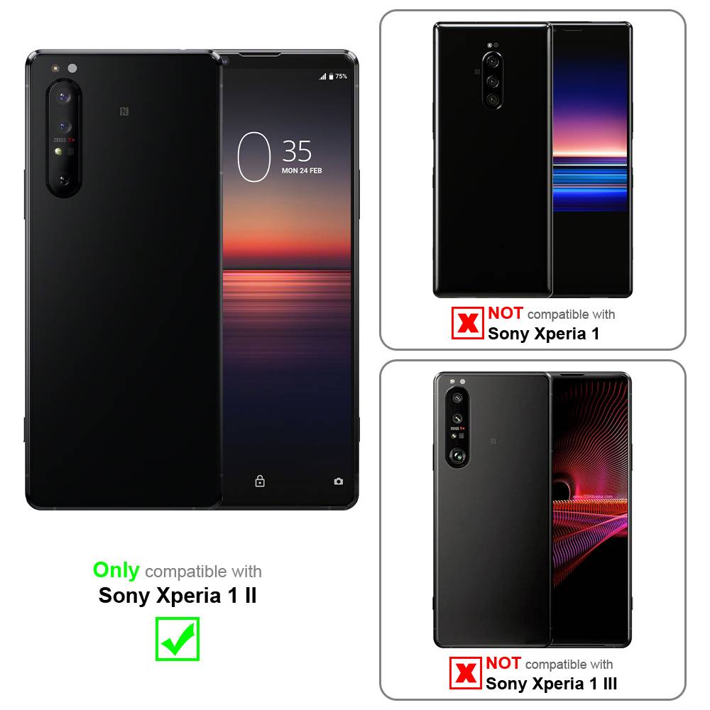 Cadorabo Hülle für Sony Xperia 1 II Schutz Hülle in Schwarz Handyhülle Etui Case Cover Magnetverschluss