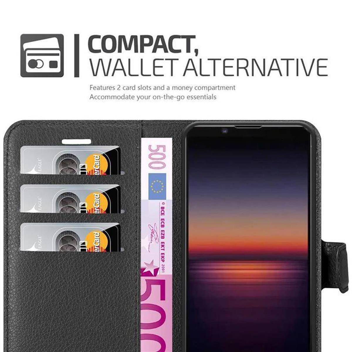 Cadorabo Hülle für Sony Xperia 1 II Schutz Hülle in Schwarz Handyhülle Etui Case Cover Magnetverschluss
