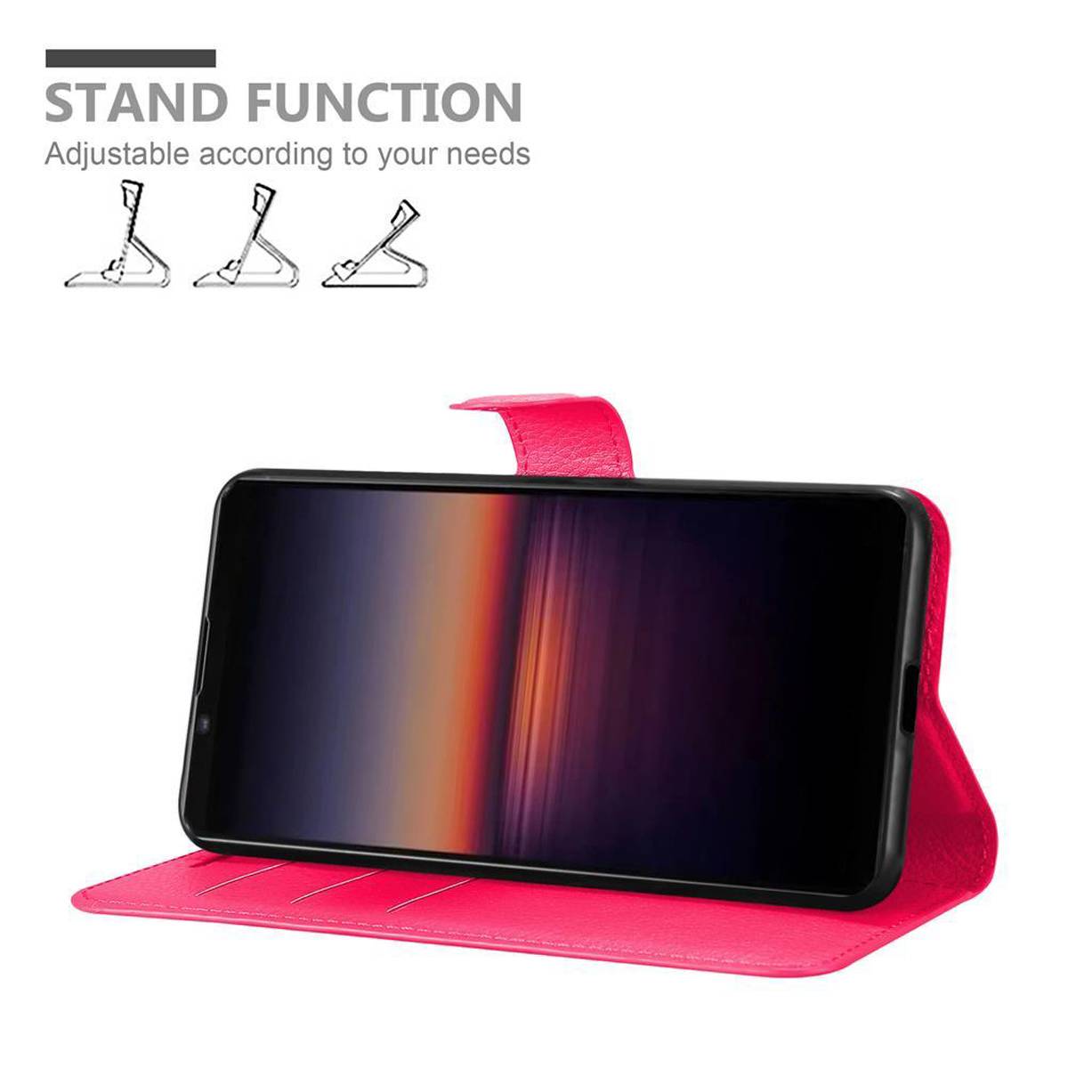 Cadorabo Hülle für Sony Xperia 1 II Schutz Hülle in Pink Handyhülle Etui Case Cover Magnetverschluss
