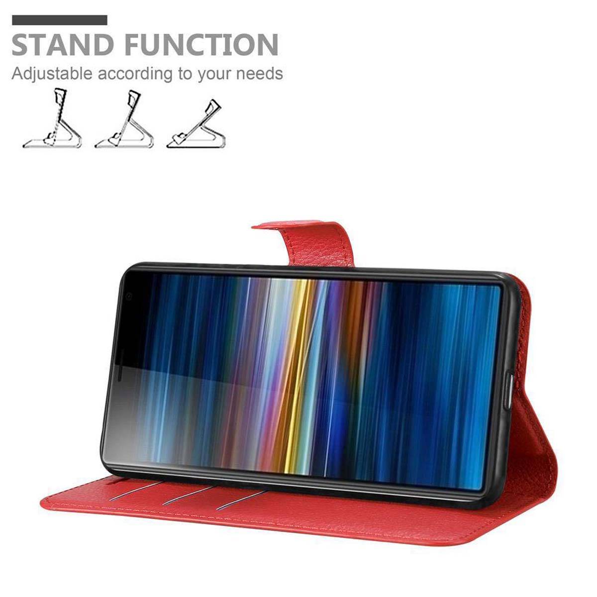 Cadorabo Hülle für Sony Xperia L3 Schutz Hülle in Rot Handyhülle Etui Case Cover Magnetverschluss