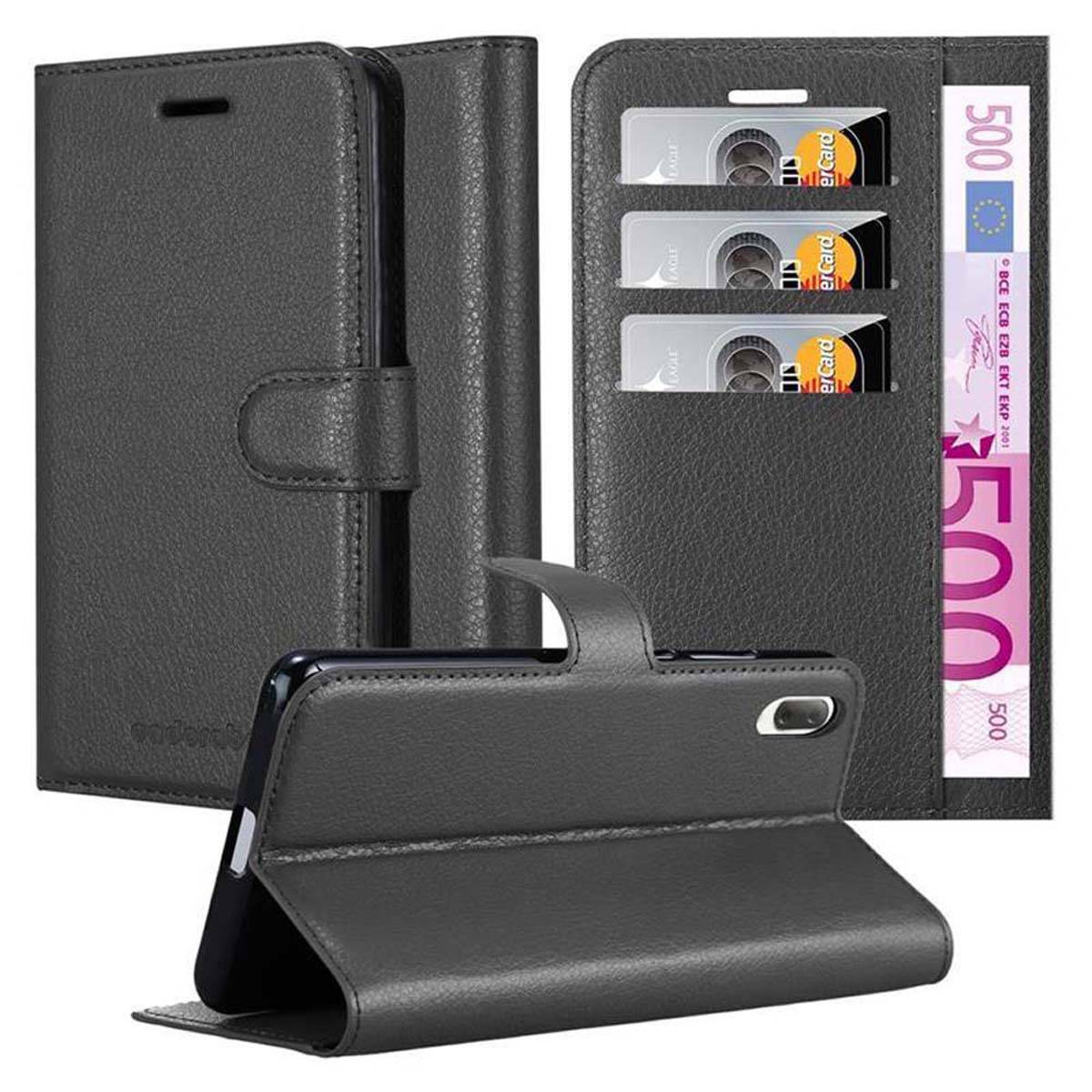 Cadorabo Hülle für Sony Xperia L3 Schutz Hülle in Schwarz Handyhülle Etui Case Cover Magnetverschluss