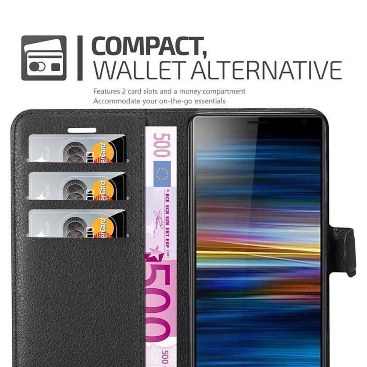 Cadorabo Hülle für Sony Xperia L3 Schutz Hülle in Schwarz Handyhülle Etui Case Cover Magnetverschluss