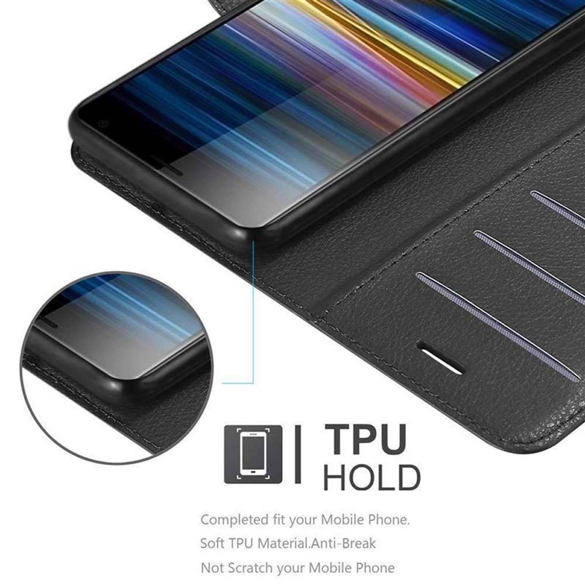 Cadorabo Hülle für Sony Xperia L3 Schutz Hülle in Schwarz Handyhülle Etui Case Cover Magnetverschluss